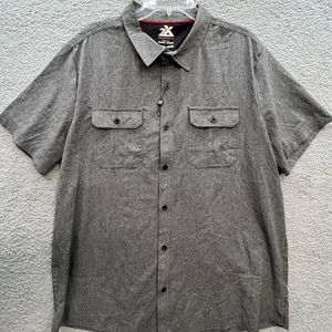 Zeroxposur * Travel Series * Button Down * Short Sleeve * NWT * Grey * Size XXL